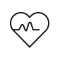 A heart with an ecg line in the middle of it.