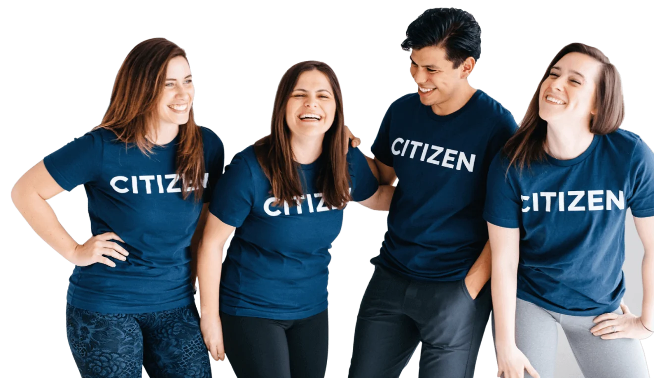 A group of people wearing citizen shirts